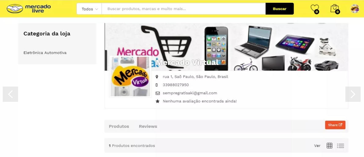 Script Marketplace Clone Do Mercado Livre com multi lojas/vendedores