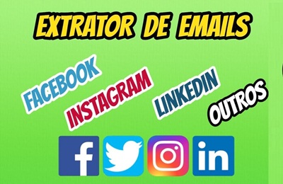 Extrator de Emails de Todas as Redes Sociais FaceBook, Instagram, Twitter e Outros.